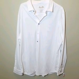 Tasso Elba White Knit Shirt